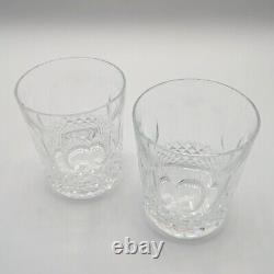 Set of 2 WATERFORD Crystal COLLEEN Double Old Fashioned Whiskey Glass 4 1/4 in