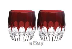 Set of 2 WATERFORD MIXOLOGY TALON RED Double Old Fashioned Glasses DOF NEW