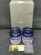 Set of 2 Waterford Crystal CLARENDON Cobalt Blue Double Old Fashioned withBox