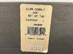 Set of 2 Waterford Crystal CLARENDON Cobalt Blue Double Old Fashioned withBox