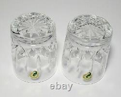 Set of 2 Waterford Crystal Lismore DOF Double Old Fashioned Glasses with Sticker