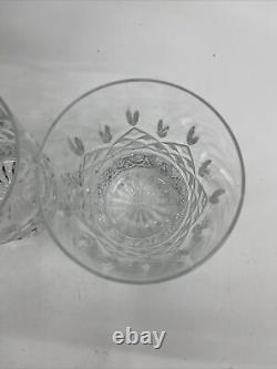 Set of 2 Waterford Lismore Crystal Double Old Fashioned Whiskey Glasses