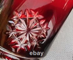 Set of 2 Waterford Snow Crystals Red Double Old Fashioned Glasses Tumblers NEW