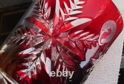 Set of 2 Waterford Snow Crystals Red Double Old Fashioned Glasses Tumblers NEW