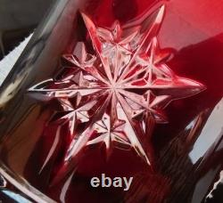 Set of 2 Waterford Snow Crystals Red Double Old Fashioned Glasses Tumblers NEW