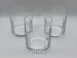Set of 3 Dansk Crystal FACETTE Double Old Fashioned Glasses