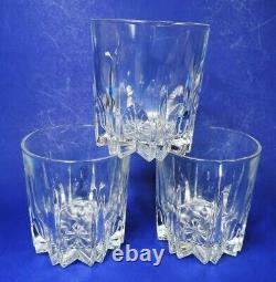 Set of 3 MIKASA CRYSTAL BERKELEY DOUBLE OLD FASHIONED GLASSES (MINT)