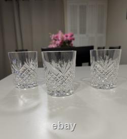 Set of 3 Vintage WATERFORD CRYSTAL Ciara Double Old Fashioned Tumblers 13oz EUC