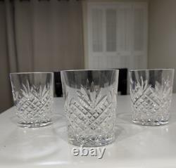 Set of 3 Vintage WATERFORD CRYSTAL Ciara Double Old Fashioned Tumblers 13oz EUC