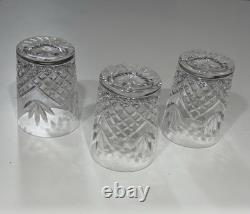 Set of 3 Vintage WATERFORD CRYSTAL Ciara Double Old Fashioned Tumblers 13oz EUC