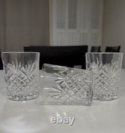 Set of 3 Vintage WATERFORD CRYSTAL Ciara Double Old Fashioned Tumblers 13oz EUC