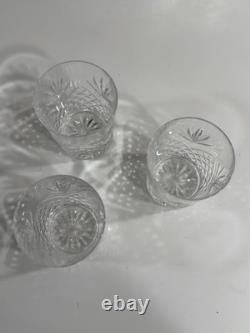 Set of 3 Vintage WATERFORD CRYSTAL Ciara Double Old Fashioned Tumblers 13oz EUC