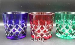 Set of 4 Ajka Arabella Crystal Double Old Fashioned Glasses Cut-to-Clear