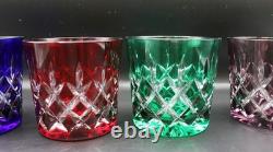 Set of 4 Ajka Arabella Crystal Double Old Fashioned Glasses Cut-to-Clear