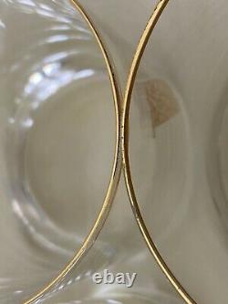 Set of 4 Anthropologie 24 K Gold Gilded Monogram DOF Glass Tumblers LOVE
