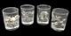 Set of 4 Arthur Court Aluminum Animal Grapevine Double Old Fashioned Glasses