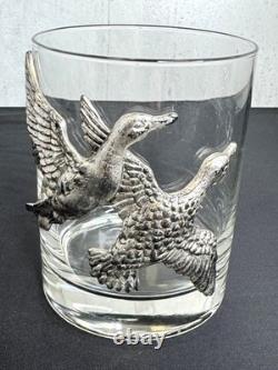Set of 4 Arthur Court Aluminum Animal Grapevine Double Old Fashioned Glasses