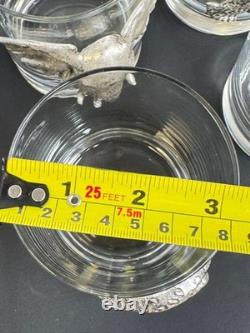 Set of 4 Arthur Court Aluminum Animal Grapevine Double Old Fashioned Glasses