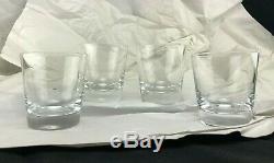 Set of 4 Baccarat Crystal Double Old Fashioned Glasses 12.6 Oz No Reserve
