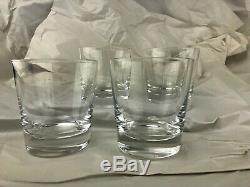 Set of 4 Baccarat Crystal Double Old Fashioned Glasses 12.6 Oz No Reserve