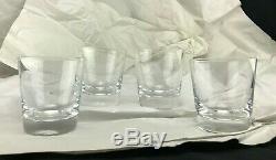 Set of 4 Baccarat Crystal Double Old Fashioned Glasses 12.6 Oz No Reserve