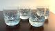 Set of 4 Block Rainbow Double Old Fashioned Glasses 3 3/4 Diameter EXCELLENT