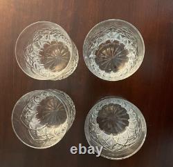 Set of 4 Block Rainbow Double Old Fashioned Glasses 3 3/4 Diameter EXCELLENT