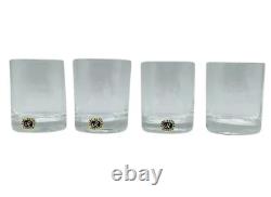 Set of 4 Carl Rotter Lubeck Crystal Double Old Fashioned/Whiskey Glasses-Etched