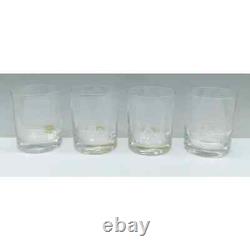 Set of 4 Carl Rotter Lubeck Crystal Double Old Fashioned/Whiskey Glasses-Etched