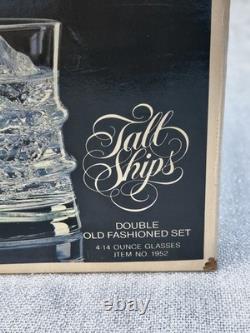 Set of 4 Colony Tall Ships Double Old Fashioned Glasses