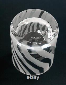 Set of 4 Double Old Fashioned Lenox Kate Spade Banyan Zebra Stripe Glasses 4 1/4