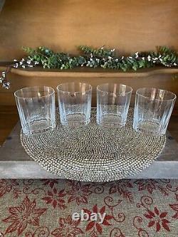 Set of 4 Double Old-Fashioned Oval Facette Glasses by DANSK NWOB NICE