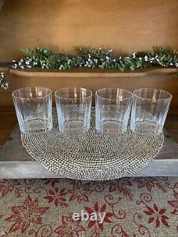 Set of 4 Double Old-Fashioned Oval Facette Glasses by DANSK NWOB NICE