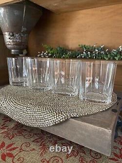 Set of 4 Double Old-Fashioned Oval Facette Glasses by DANSK NWOB NICE