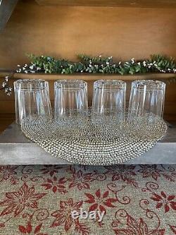 Set of 4 Double Old-Fashioned Oval Facette Glasses by DANSK NWOB NICE