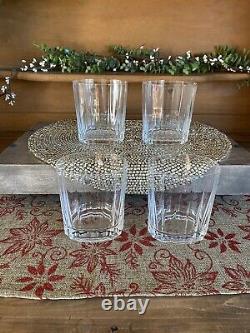 Set of 4 Double Old-Fashioned Oval Facette Glasses by DANSK NWOB NICE