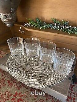 Set of 4 Double Old-Fashioned Oval Facette Glasses by DANSK NWOB NICE