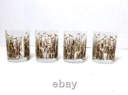 Set of 4 George Briard Marsh Birds Double Old-Fashioned Glasses MCM Cocktail Set