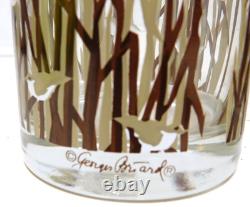 Set of 4 George Briard Marsh Birds Double Old-Fashioned Glasses MCM Cocktail Set