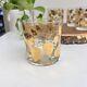 Set of 4 Georges Briard Double Old Fashioned Glasses Gold Leaf