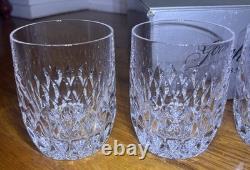 Set of 4 Gorham Crystal Diamond Clear Double Old Fashioned Glasses