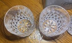 Set of 4 Gorham Crystal Diamond Clear Double Old Fashioned Glasses