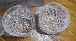 Set of 4 Gorham Crystal Diamond Clear Double Old Fashioned Glasses