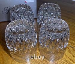 Set of 4 Gorham Crystal Diamond Clear Double Old Fashioned Glasses