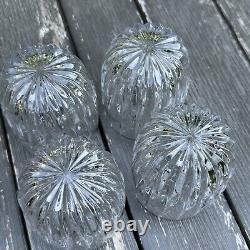 Set of 4 Mikasa Double Old Fashioned Park Lane Heavy Cut Crystal Glasses 3 7/8