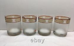 Set of 4 Noritake Design Raindance Double Old Fashioned Glasses 12 oz. Excellent