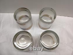 Set of 4 Noritake Design Raindance Double Old Fashioned Glasses 12 oz. Excellent