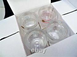 Set of 4 RALPH LAUREN lead crystal GLEN PLAID DOUBLE OLD FASHIONED GLASSES NEW