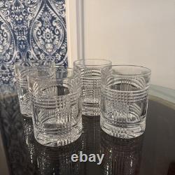 Set of 4 Ralph Lauren Glen Plaid Double Old Fashioned Rocks Glasses Yellowstone