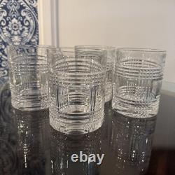 Set of 4 Ralph Lauren Glen Plaid Double Old Fashioned Rocks Glasses Yellowstone